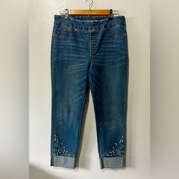 Chico's Jewel Cuffed Pull-On Ankle Jegging Cropped Jeans - 8R (31") - Picture 6 of 11